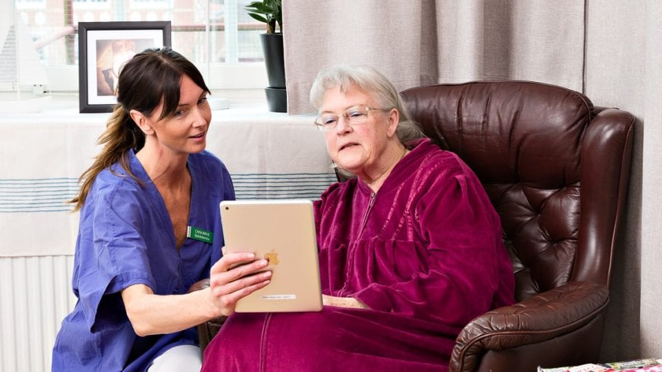 Healthcare professional and patient in a video consultation